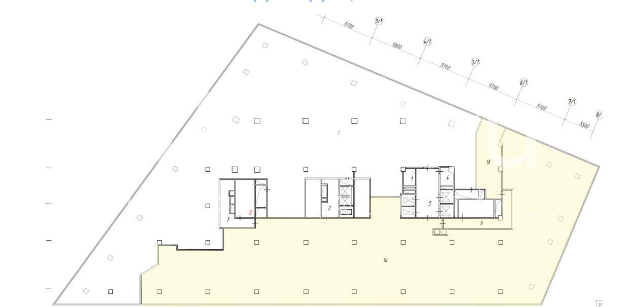 Планировка офиса 1670 м², 5 этаж, Бизнес-центр «Легенда»